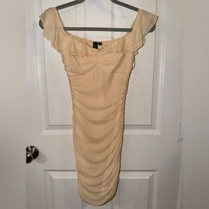 Windsor Cream Ruffled Midi Dress